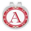 RNK Shops Personalized Red & Tan Plaid Golf Ball Marker - Hat Clip - Silver view 1