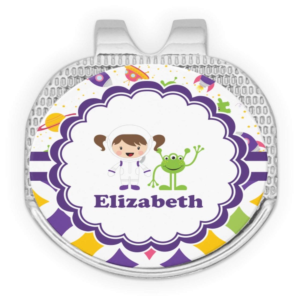 YouCustomizeIt Personalized Girl's Space & Geometric Print Golf Ball Marker - Hat Clip - Silver