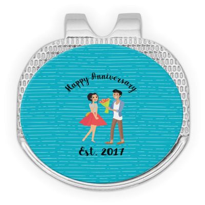 YouCustomizeIt Personalized Happy Anniversary Golf Ball Marker - Hat Clip - Silver