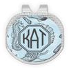 YouCustomizeIt Personalized Sea-Blue Seashells Golf Ball Marker - Hat Clip - Silver view 1