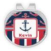 YouCustomizeIt Personalized Nautical Anchors & Stripes Golf Ball Marker - Hat Clip - Silver view 1