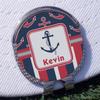 YouCustomizeIt Personalized Nautical Anchors & Stripes Golf Ball Marker - Hat Clip - Silver view 3