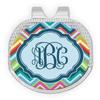 RNK Shops Personalized Retro Chevron Monogram Golf Ball Marker - Hat Clip - Silver view 1