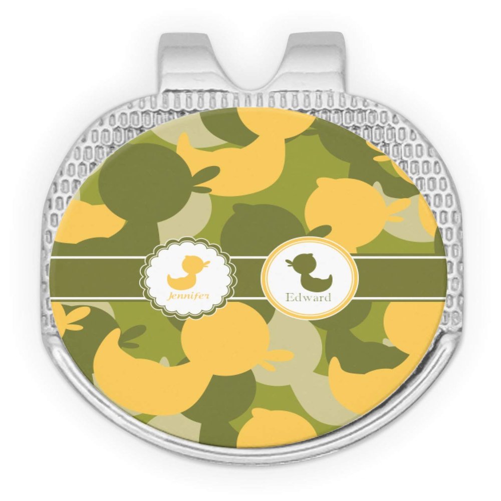 YouCustomizeIt Personalized Rubber Duckie Camo Golf Ball Marker - Hat Clip - Silver