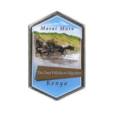 Collectible Novelty Pin for Backpack, Scarf - Made From Jeweler Class Metal - Spartan and the Green Egg Explorer Pin Series: The Great Wildebeest Migration, Kenya (162)