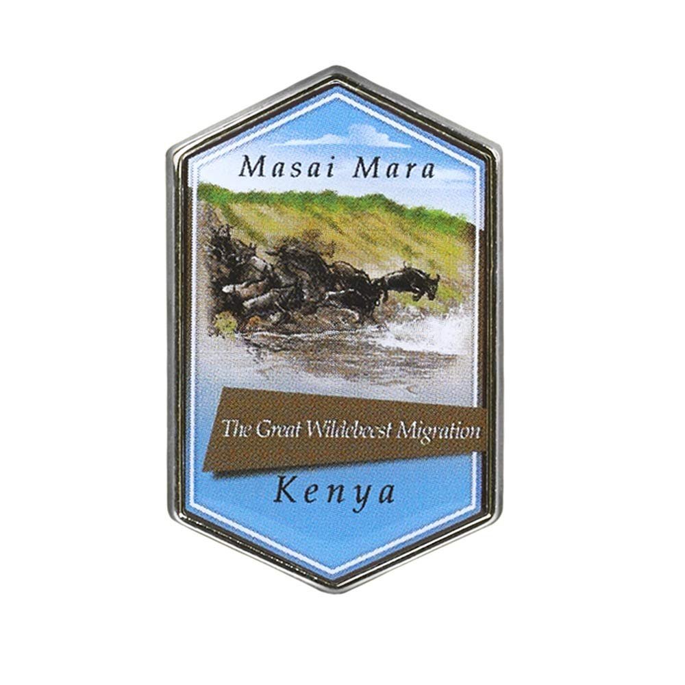 Collectible Novelty Pin for Backpack, Scarf - Made From Jeweler Class Metal - Spartan and the Green Egg Explorer Pin Series: The Great Wildebeest Migration, Kenya (162)