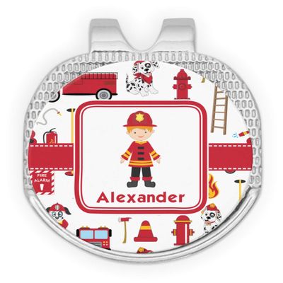 YouCustomizeIt Personalized Firefighter Character Golf Ball Marker - Hat Clip - Silver
