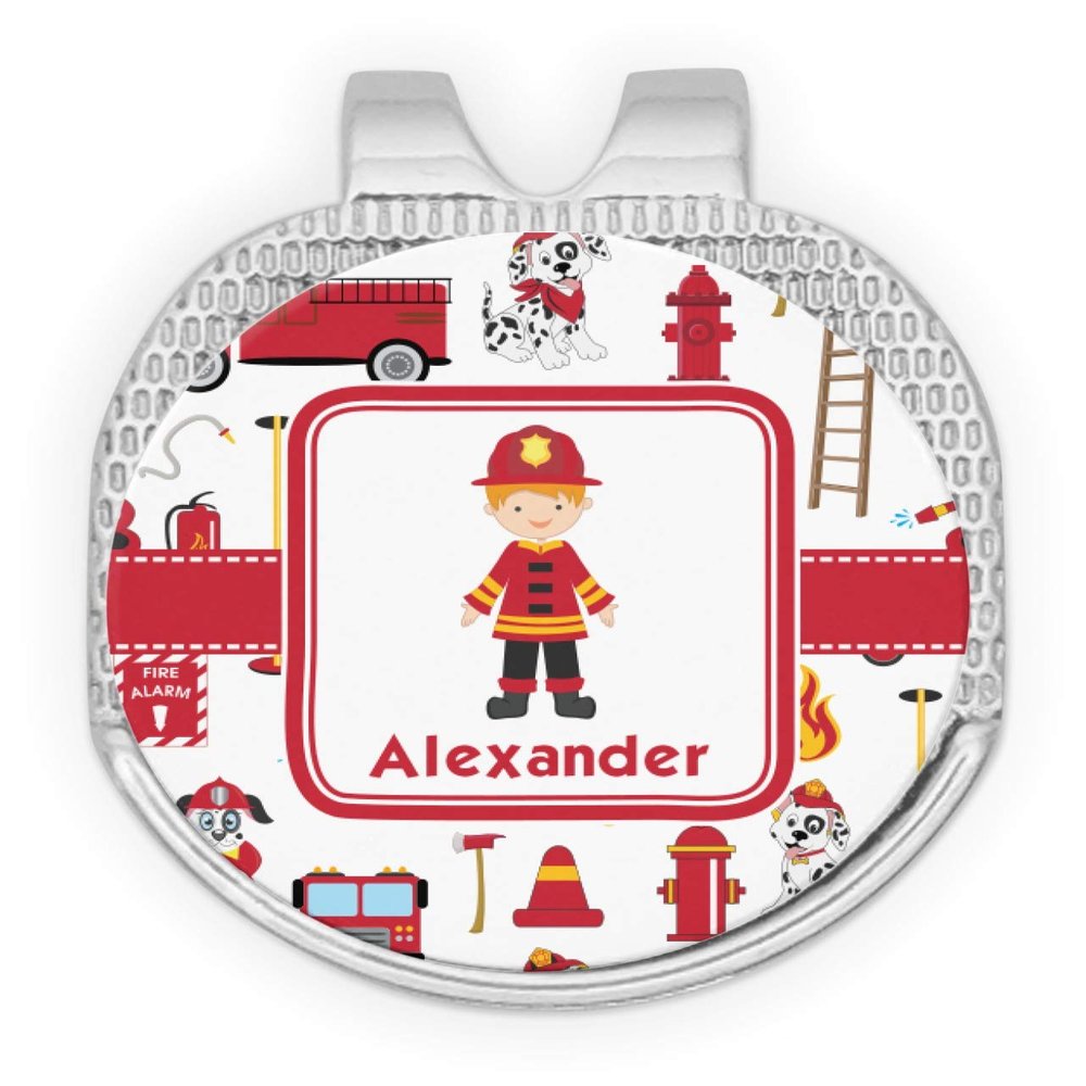 YouCustomizeIt Personalized Firefighter Character Golf Ball Marker - Hat Clip - Silver