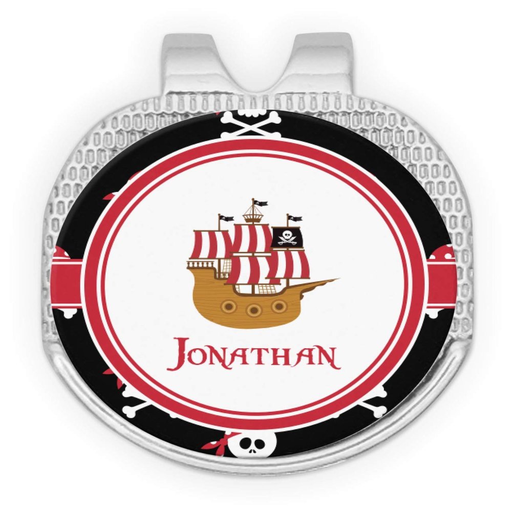 YouCustomizeIt Personalized Pirate Golf Ball Marker - Hat Clip - Silver