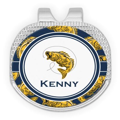 YouCustomizeIt Personalized Fish Golf Ball Marker - Hat Clip - Silver