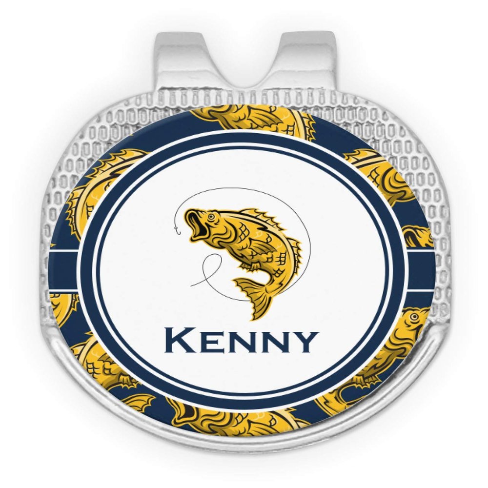 YouCustomizeIt Personalized Fish Golf Ball Marker - Hat Clip - Silver