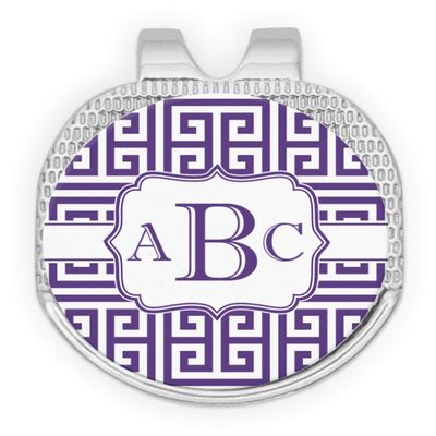 YouCustomizeIt Personalized Greek Key Golf Ball Marker - Hat Clip - Silver