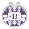 YouCustomizeIt Personalized Greek Key Golf Ball Marker - Hat Clip - Silver view 1