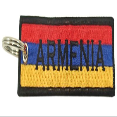 Armenia Flag Key Chain, 100% Embroidered