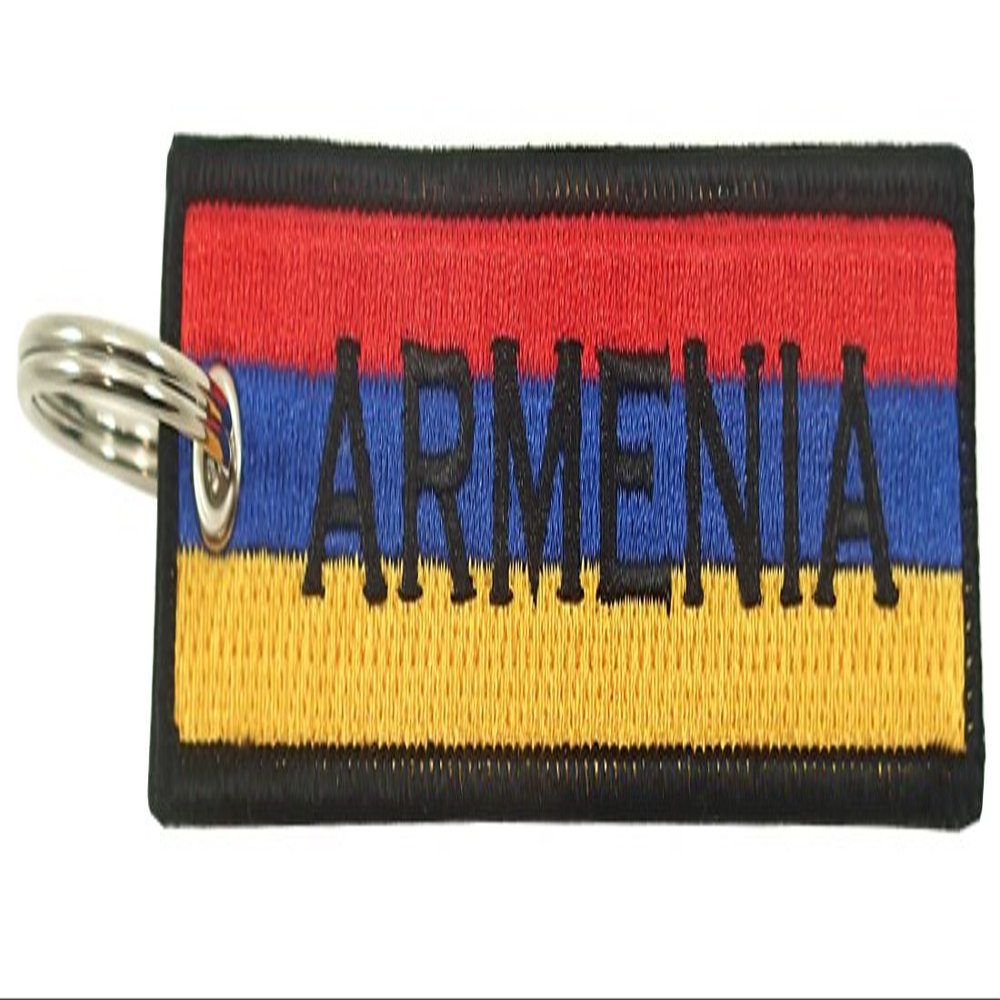 Armenia Flag Key Chain, 100% Embroidered