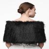 Sarahbridal Women's Faux Fur Wrap Cape Shawl Wedding Dresses and Ladies Party Black view 3