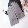 Ealafee Wrist Length Grey Glove for Driving Winter Real Leather Gloves for Adult view 1