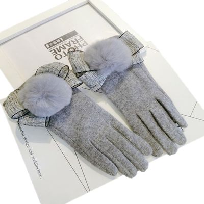 Ealafee Sexy Grey Full Lined Glove Short Windproof Mitten Warm Full Lined Gloves