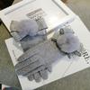 Ealafee Sexy Grey Full Lined Glove Short Windproof Mitten Warm Full Lined Gloves view 3