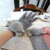Ealafee Sexy Grey Full Lined Glove Short Windproof Mitten Warm Full Lined Gloves view 4