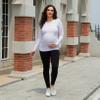 Bhome Maternity Shirt Long Sleeve Basic Top Ruch Sides Bodycon Tshirt for Pregnant Women Casual Wear Tee for Pregnancy White S view 4