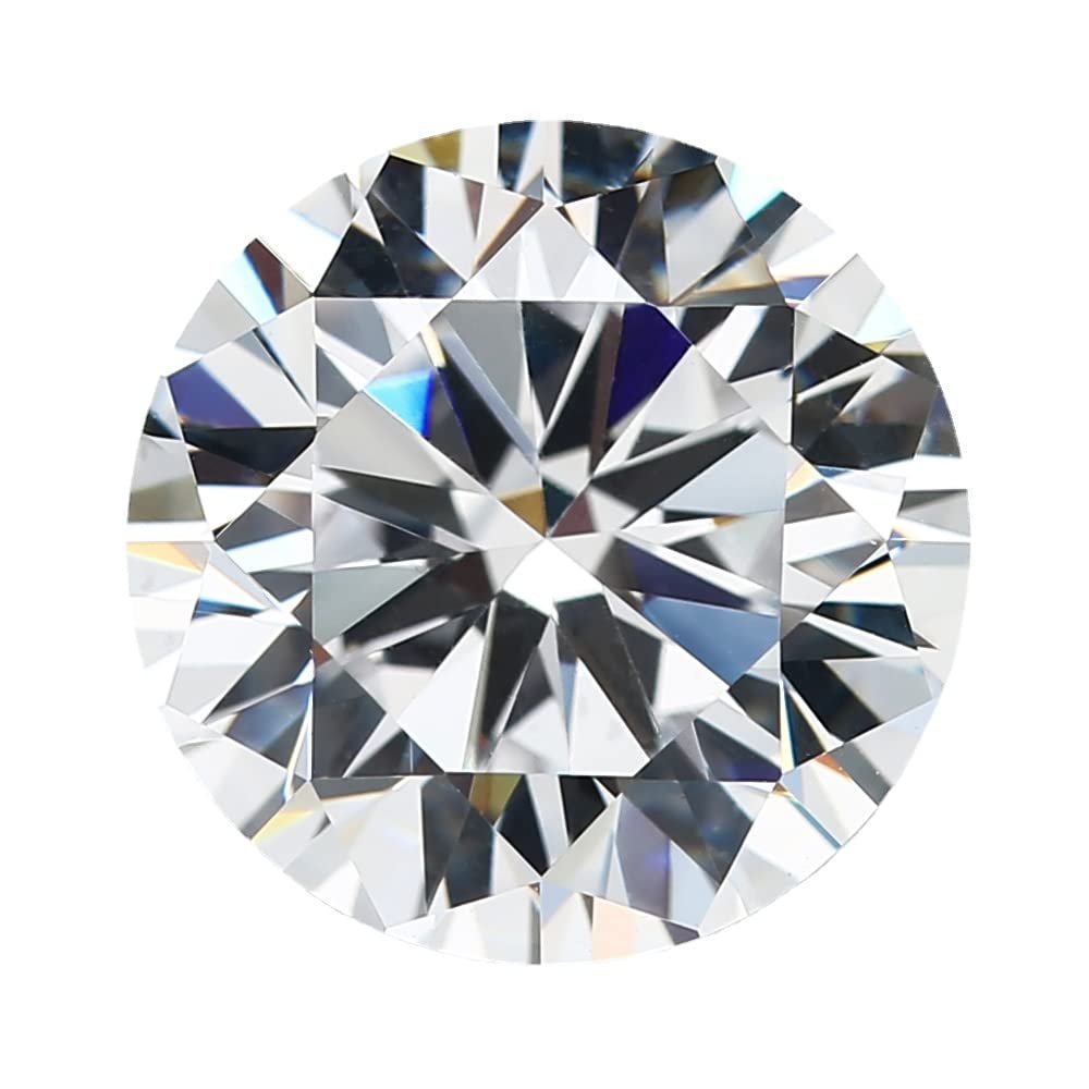 10PCS 15mm 5A Round Machine Cut White Cubic Zirconia Stone Loose CZ Stones JIANGYUANGEMS (15mm)