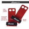 KAYANA 2 Hole Leather Gymnastics Hand Grips - Palm Protection and Wrist Support for Cross Training, Kettlebells, Pull ups, Weightlifting, Chin ups, Workout, & Exercise (Red, Large) view 2
