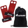 KAYANA 2 Hole Leather Gymnastics Hand Grips - Palm Protection and Wrist Support for Cross Training, Kettlebells, Pull ups, Weightlifting, Chin ups, Workout, & Exercise (Red, Small) view 1