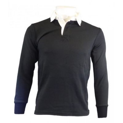 RUGBY JERSEY BLACK SIZE 46-48