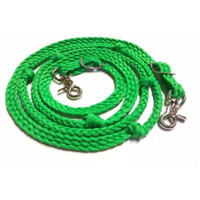 barrel reins horse tack neon green