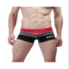 Letuwj Mens Swimming Pants Tricolor Beachwear Striped Trunks Red+Gray+Black X-Small view 1
