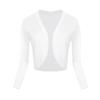 Urban CoCo Women's Cropped Cardigan V-Neck Button Down Knitted Sweater 3/4 Sleeve (L, 2 White) view 2