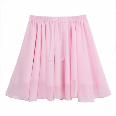 Freebily Kids Girls Chiffon Pleated Sweet Tutu Skater Skirt Pull-On Layers Mini Skirt Scooter School Uniform Outfits Pink 8-10