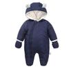 DINGDONG'S CLOSET Baby Boy Girl Winter Hooded Puffer Jacket Snowsuit with Gloves(Navy,6-9M) view 1