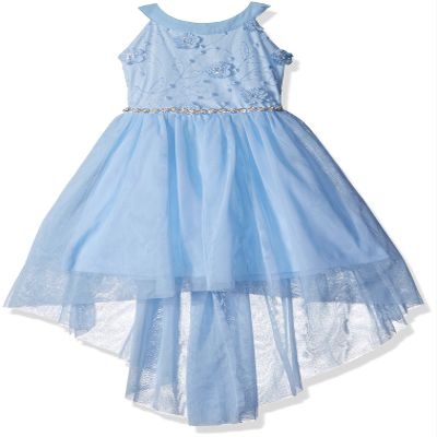 My Michelle Girls' Big Halter Dress, ICY Blue, 7