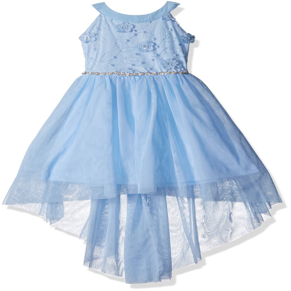 My Michelle Girls' Big Halter Dress, ICY Blue, 7