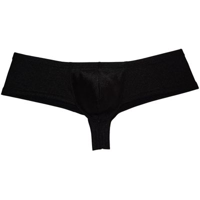 Jaxu Men's Micro Boxer Drawing Thong Bottom Mini Trunks Guys Underwear Pouch Male Shiny Posing Bikin Briefs Boxers Pants Black M