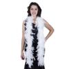 ZUCKER Chandelle Feather Boa - Turkey Feathers with Tinsel 6 Ft - Christmas Decorations - Vibrant Holiday Home Decor - Costume Cosplay Accessory - White/Silver Lurex view 1