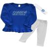 PandoraTees Girls Hanukkah Outfit - Happy Hanukkah (Royal, 12-18m) view 1