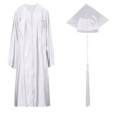 Preschool/Kindergarten Graduation Cap, Gown and Tassel Set (#39: Height 44-46, White)