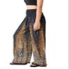 Orient Trail Open Ankle Wide Leg Harem Pants with Pocket - Yoga Flowy Pants for Women X-Large XL Peacock Black view 3
