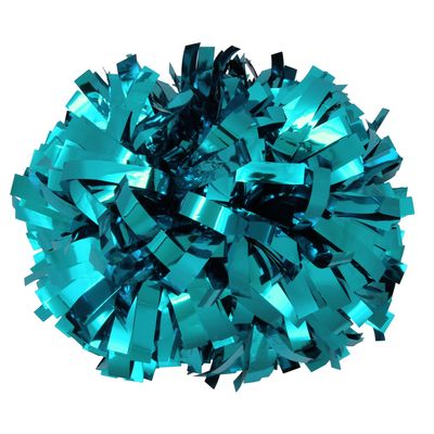 Metallic Cheerleader Cheerleading Pom Poms 6 inch 1 Pair 2 Pieces (Teal)