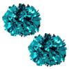Metallic Cheerleader Cheerleading Pom Poms 6 inch 1 Pair 2 Pieces (Teal) view 2