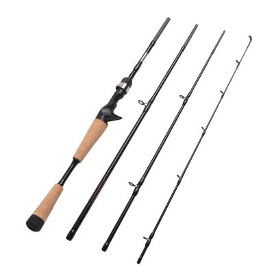 Fiblink 4 Pieces Travel Casting Rod Graphite Baitcasting Fishing Rod Portable Fishing Rod Baitcaster (7'6" Heavy)