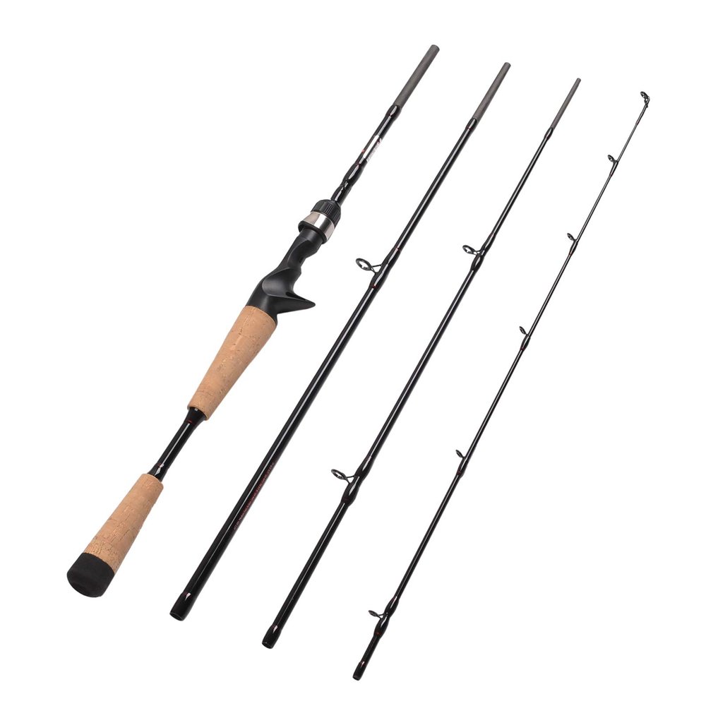 Fiblink 4 Pieces Travel Casting Rod Graphite Baitcasting Fishing Rod Portable Fishing Rod Baitcaster (7'6" Heavy)