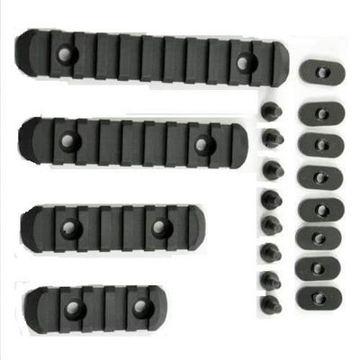 Green Blob Outdoors 4-Pack Polymer Rail Section Kit L2 L3 L4 L5 Sizes (with Camming T-Nuts) for mounting Accessories flashlights, red dot Sights, and More (Black)