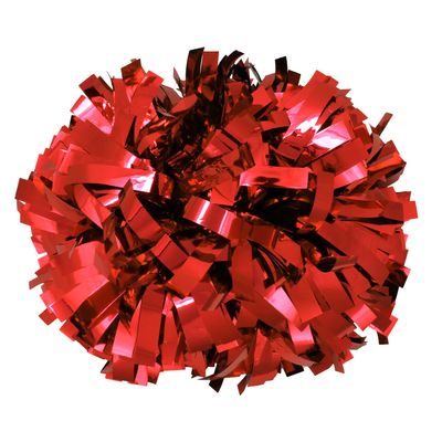 Metallic Cheerleader Cheerleading Pom Poms 6 inch 1 Pair 2 Pieces(Red)