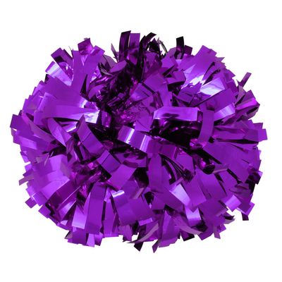 Metallic Cheerleader Cheerleading Pom Poms 6 inch 1 Pair 2 Pieces (Purple)