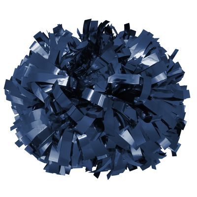 Metallic Cheerleader Cheerleading Pom Poms 6 inch 1 Pair 2 Pieces (Navy Blue)
