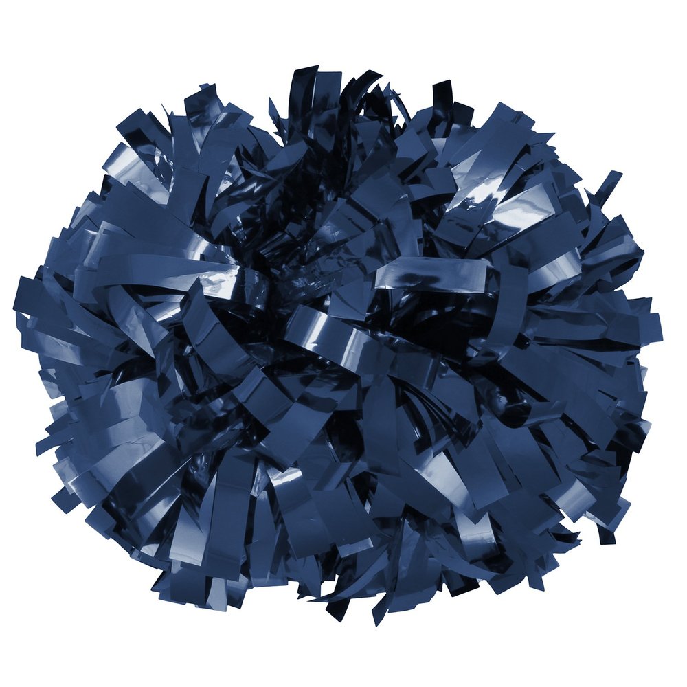 Metallic Cheerleader Cheerleading Pom Poms 6 inch 1 Pair 2 Pieces (Navy Blue)